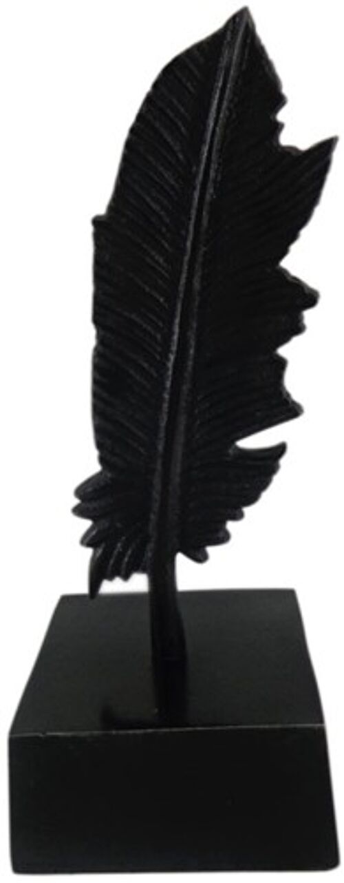 Feather on stand S - Metal - Decoration - Black Antique - 21cm height