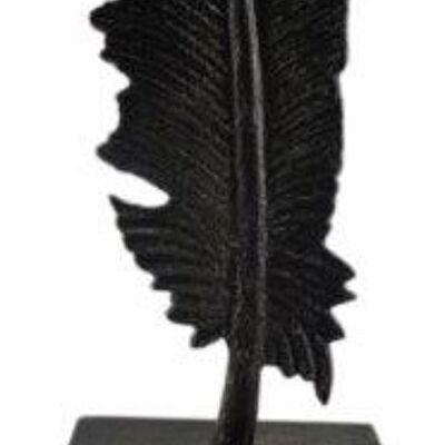 Feather on stand S - Metal - Decoration - Silver Antique - 21cm height