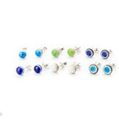 small blue bowls earrings
