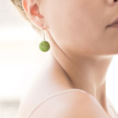 green moon hanging earrings
