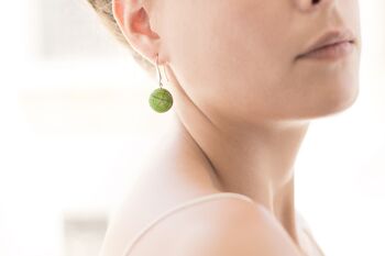 boucles d'oreilles suspendues lune verte 1