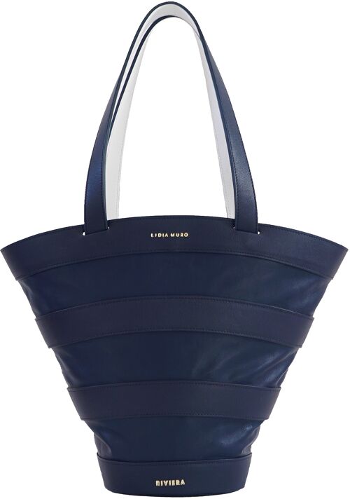 Bucket Bag - Total Leather - Navy