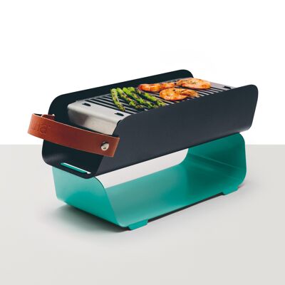 UNA Portable Table-top Charcoal Grill - Mint Turquoise