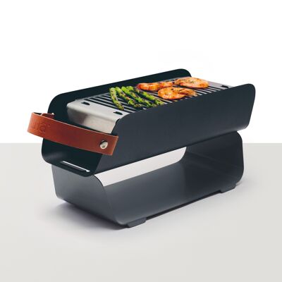 UNA Portable Table-top Charcoal Grill - Graphite Grey