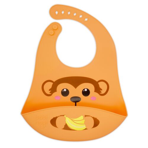 Babi Hapi® Animal Silicone Baby Bibs for Weaning - Monkey
