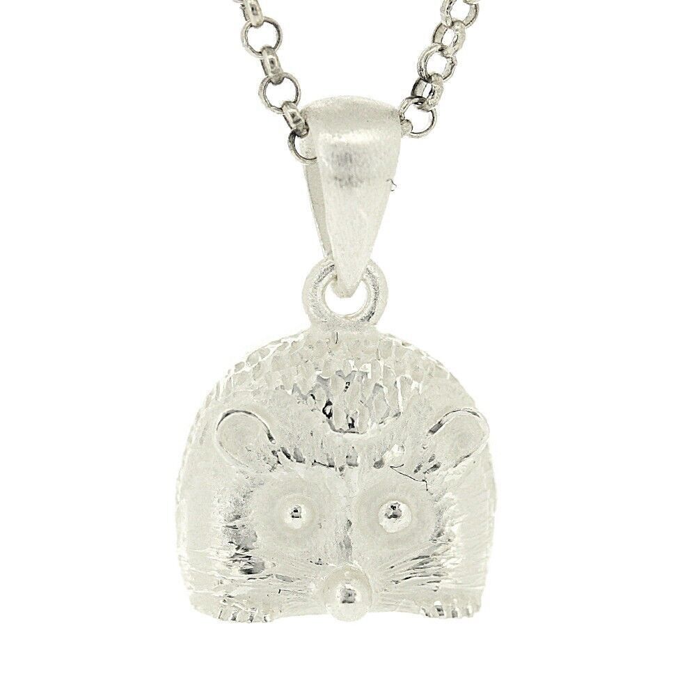Sterling Silver Hedgehog Pendant with 18" Trace Chain and Presentation Box