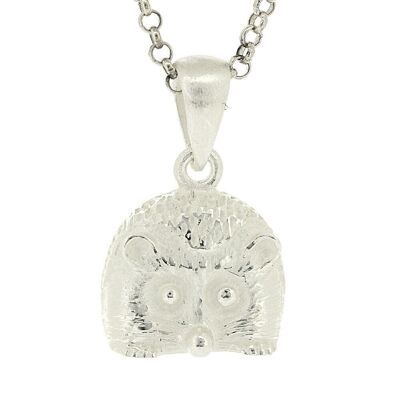 Kitten Silver Hedgehog Pendant with 18" Trace Chain and Presentation Box
