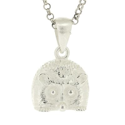 Pendentif hérisson en argent chaton avec chaîne de 18" et boîte de présentation