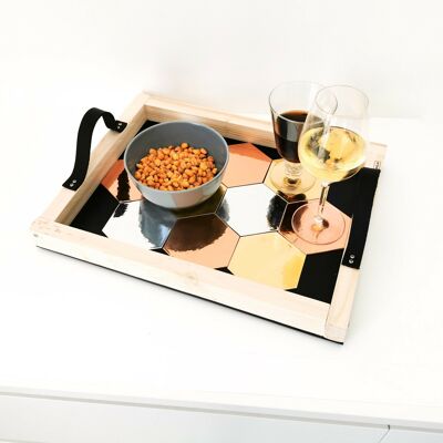 Aperitif tray, under integrated glasses - Metallic