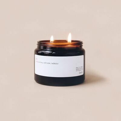 Large cardamom, vetiver and neroli scented candle