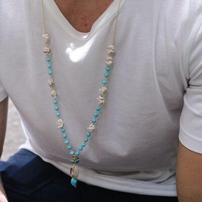 Shell Necklace Turquoise Stones