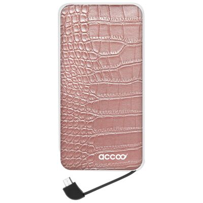 Batterie externe Modèle L - Design Pink Croco