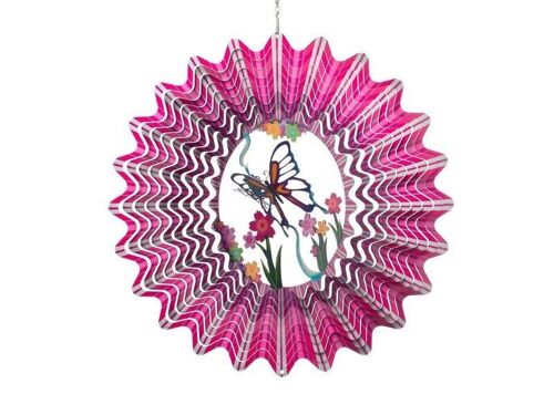 Windspinner Vlinder Ø30cm Pink/Lila