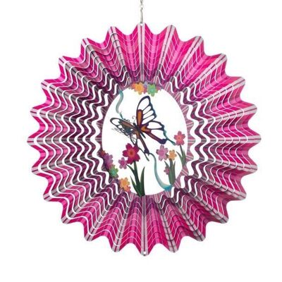 Windspinner Vlinder Ø30cm Pink/Lila