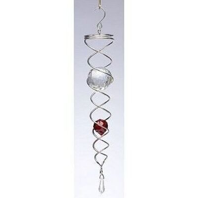 Spin Art Crystal Tail Zilver / Rood