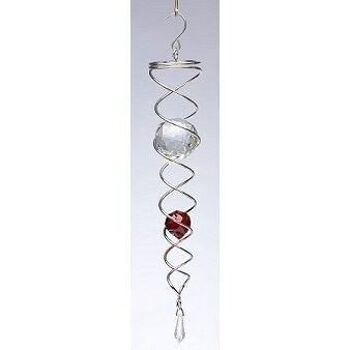 Spin Art Crystal Tail Zilver/Rood