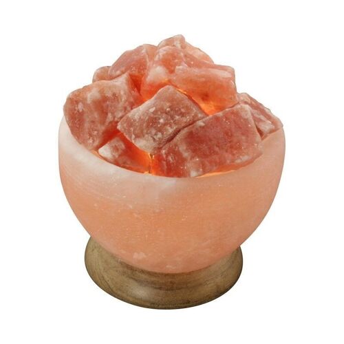 Himalaya Salt Dreams Lamp Himalaya Zout Houten Voet - 15 Cm Doorsnede - Oranje