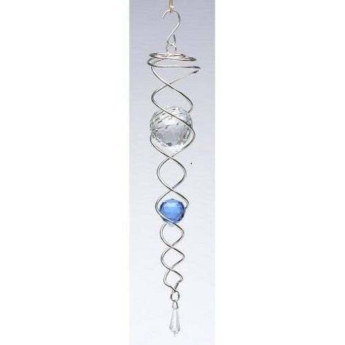 Spin Art Crystal Tail Zilver/Blauw