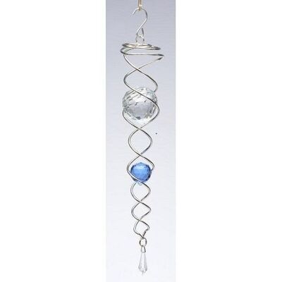 Spin Art Crystal Tail Zilver / Blauw
