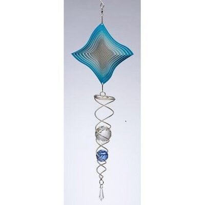 Spin Art Diamante Artista Crystal Tail Fading Blue