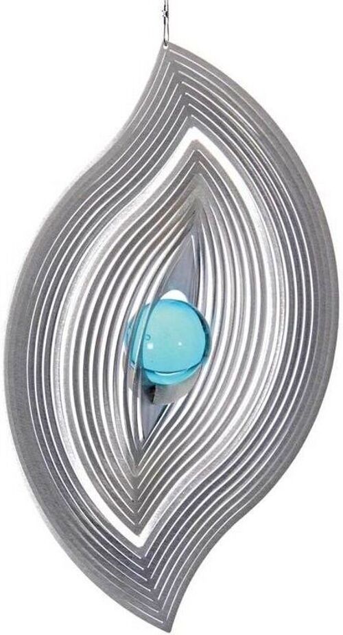 Wind spinner - BlinQ Art - Stainless steel - Leaf shape - 735447 - 135 X 234 Mm - Glass ball 35 mm
