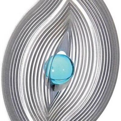 Wind spinner - BlinQ Art - Stainless steel - Leaf shape - 735447 - 135 X 234 Mm - Glass ball 35 mm