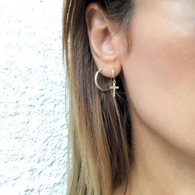 Gold Cross Earrings