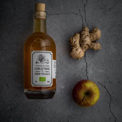 Aromatisierter Apfelessig – Ingwer & Agavensirup (nicht pasteurisiert)