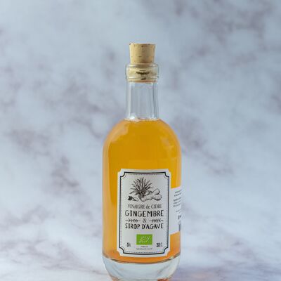 Vinagre de sidra aromatizado - Jengibre y sirope de agave (sin pasteurizar)