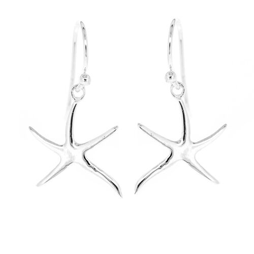 Simply Silver Starfish Drop Earrings and Presentation Box