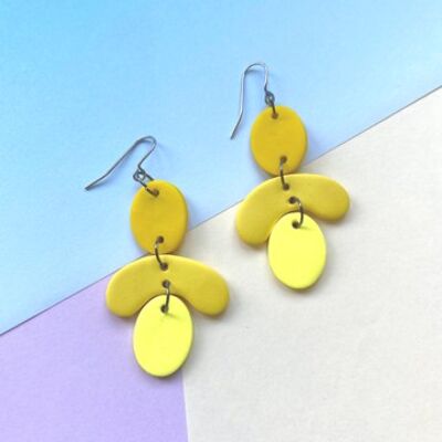 Boucles d'oreilles pétales jaune