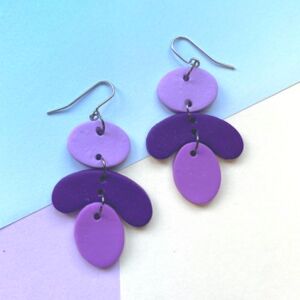 Boucles d'oreilles pétales violet