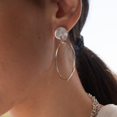 Silver Hoop Earrings Flat Design