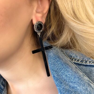 Long Cross Earrings