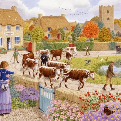 Autumn Village - Sarah Adams - 500 Extra Large Piece Jigsaw Puzzle