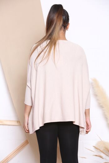 TOP EN TRICOT Beige AVEC ÉPAULES BAISSES ET EMBELLI DE CRISTAL V.03 3