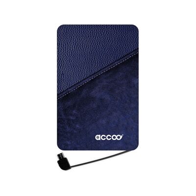 Batterie externe Modèle M - Design Navy Leather