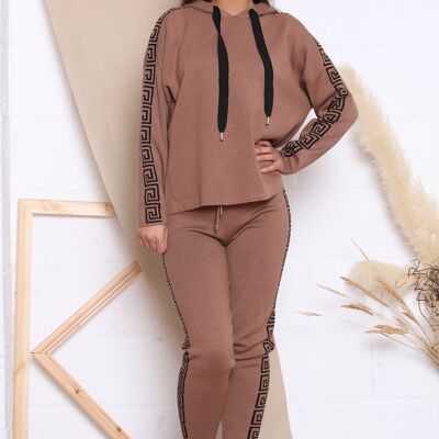 Camel KNITTED LOUNGEWEAR WITH SWIRL DESIGN