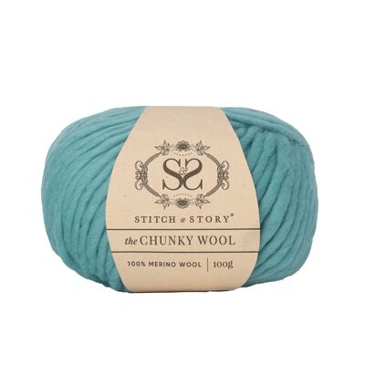 The Chunky Wool 100g balls - Stone Teal