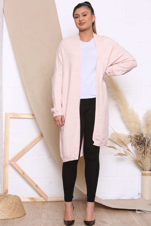 Pink LONG CARDIGAN WITH ELBOW STAR DESIGN V.02