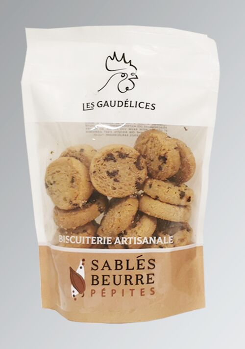 Sablés tradition pur beurre pépites chocolat sachet zippable 180 g