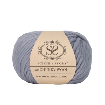 The Chunky Wool 100g balls - Stormy Grey