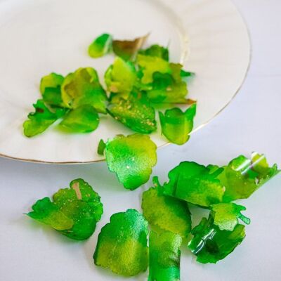 Crystal Candy Edible Wafer Flowers and Leaves -  Edible Assorted Green Rose Leaves