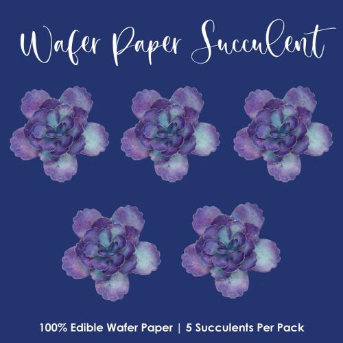 Crystal Candy Edible Wafer Flowers and Leaves - Make-a-Wafer Paper Succulent Razz Berry