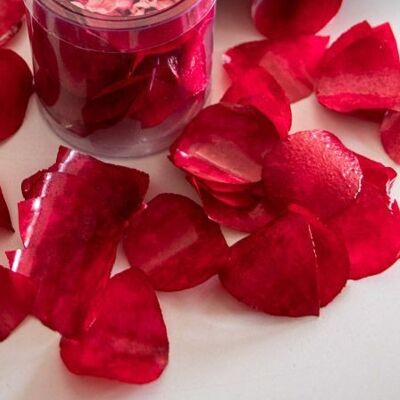 Crystal Candy Edible, Sweet Rose Leaves No.12.    Approx 40 Leaves per Container