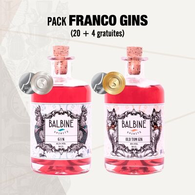 Pack FRANCO Gins x 24 Flaschen (12 + 12)