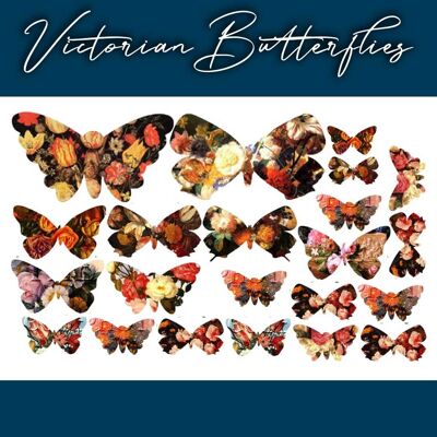 Crystal Candy Edible Wafer Butterflies - Victorian Butterflies