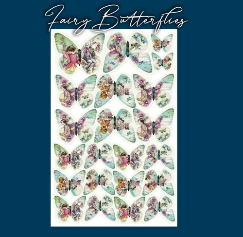 Crystal Candy Edible Wafer Butterflies -  Fairy Butterflies