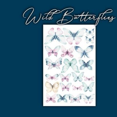 Crystal Candy Edible Wafer Butterflies -  Wild Butterflies