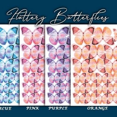Crystal Candy Edible Wafer Butterflies - Fluttery Butterflies